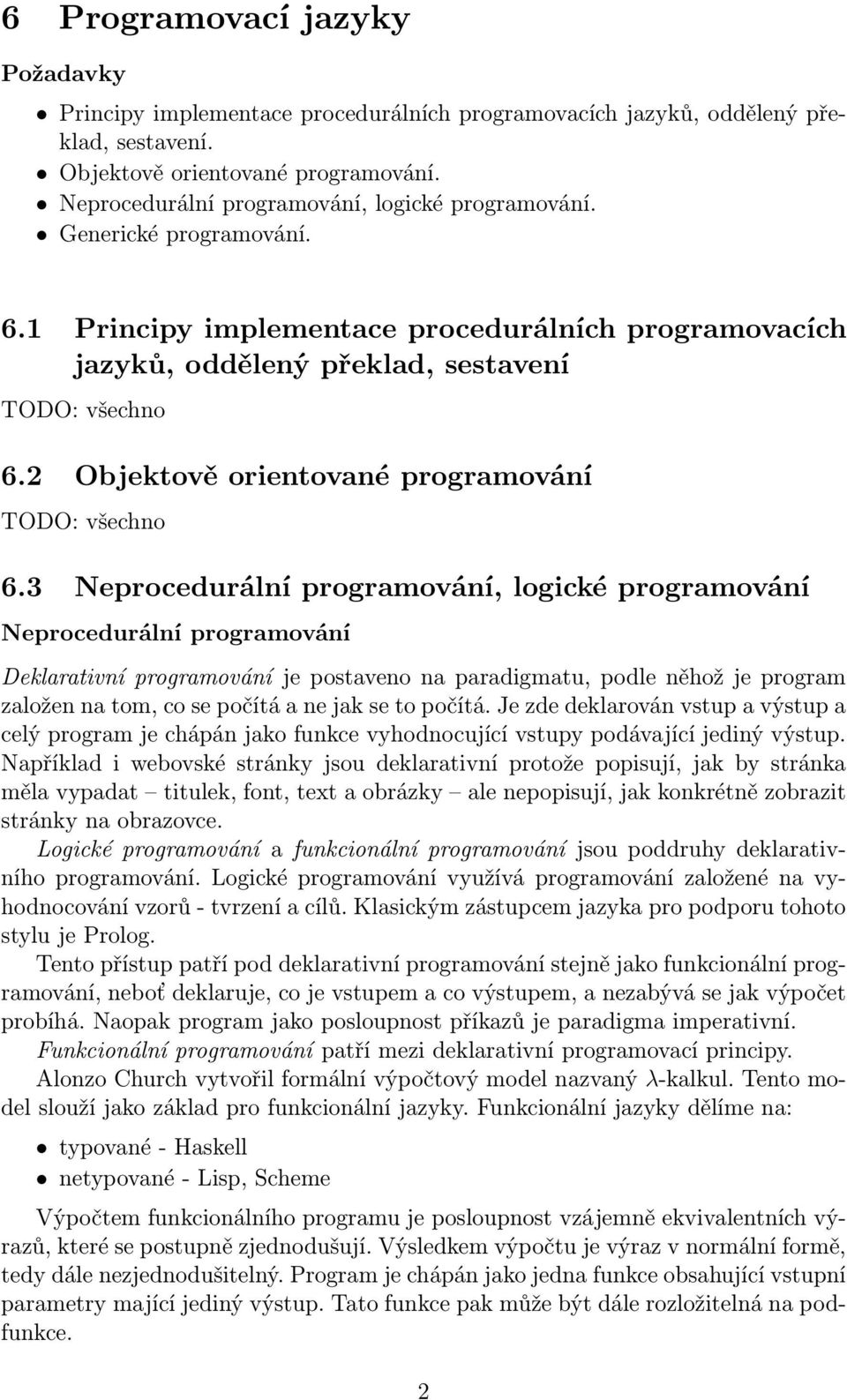 2 Objektově orientované programování TODO: všechno 6.