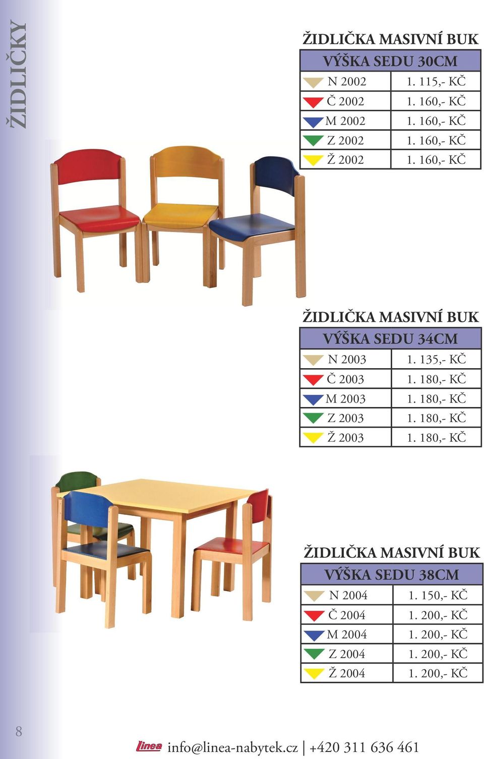 160,- KČ 1. 160,- KČ ŽIDLIČKA MASIVNÍ BUK VÝŠKA SEDU 34CM N 2003 Č 2003 M 2003 Z 2003 Ž 2003 1.