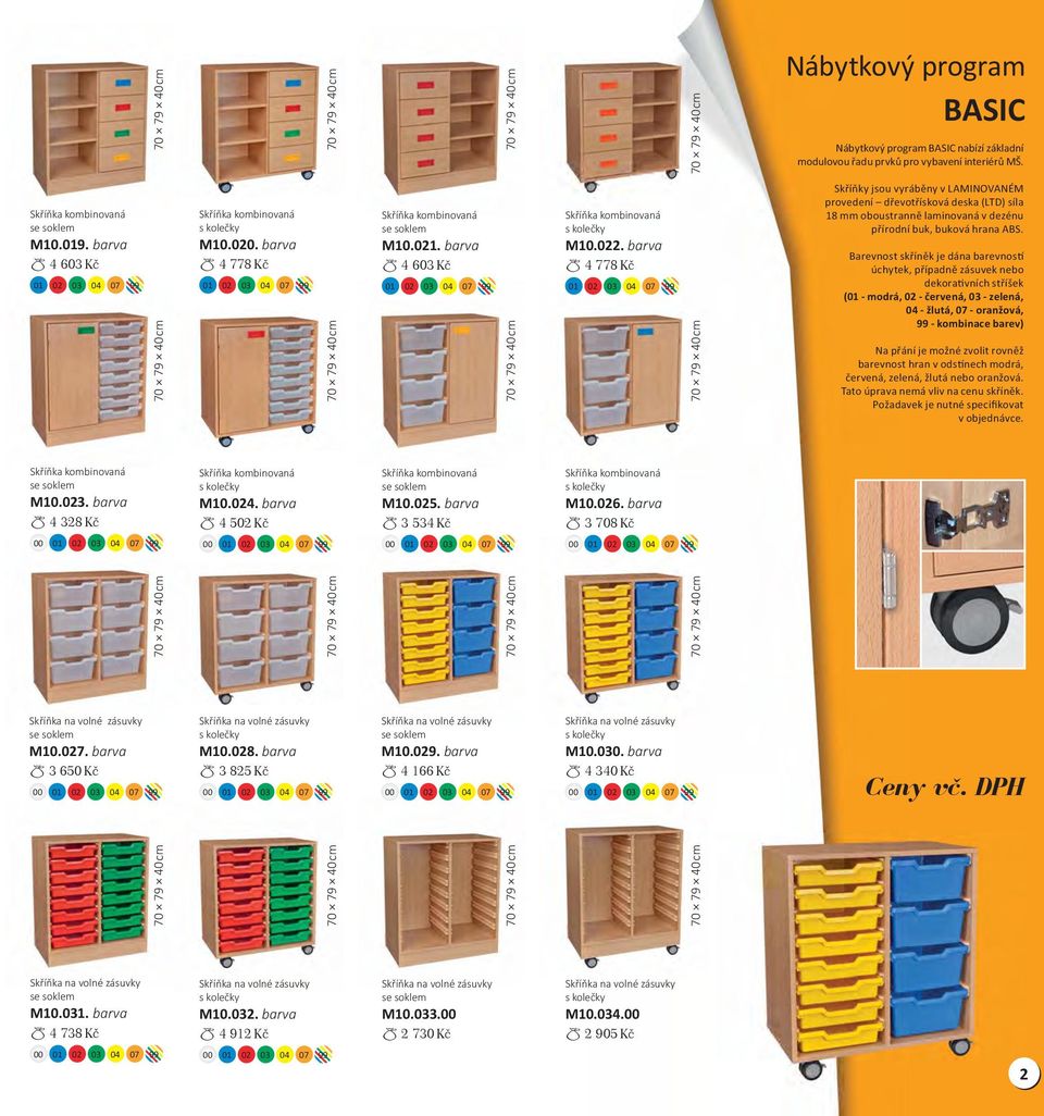 barva 4 340 Kč Nábytkový program BASIC Nábytkový program BASIC nabízí základní modulovou řadu prvků pro vybavení interiérů MŠ.