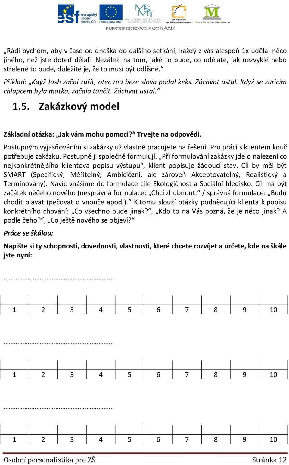 Když se zuřícím chlapcem byla matka, začala tančit. Záchvat ustal. 1.5. Zakázkový model Základní otázka: Jak vám mohu pomoci? Trvejte na odpovědi.