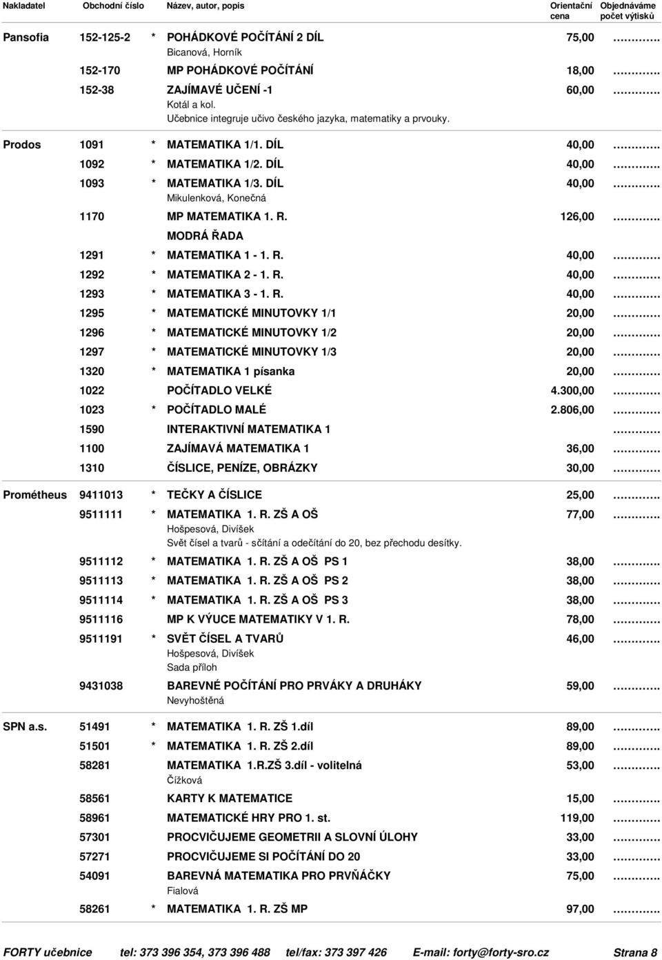 DÍL 40,00 Mikulenková, Konečná 1170 MP MATEMATIKA 1. R.