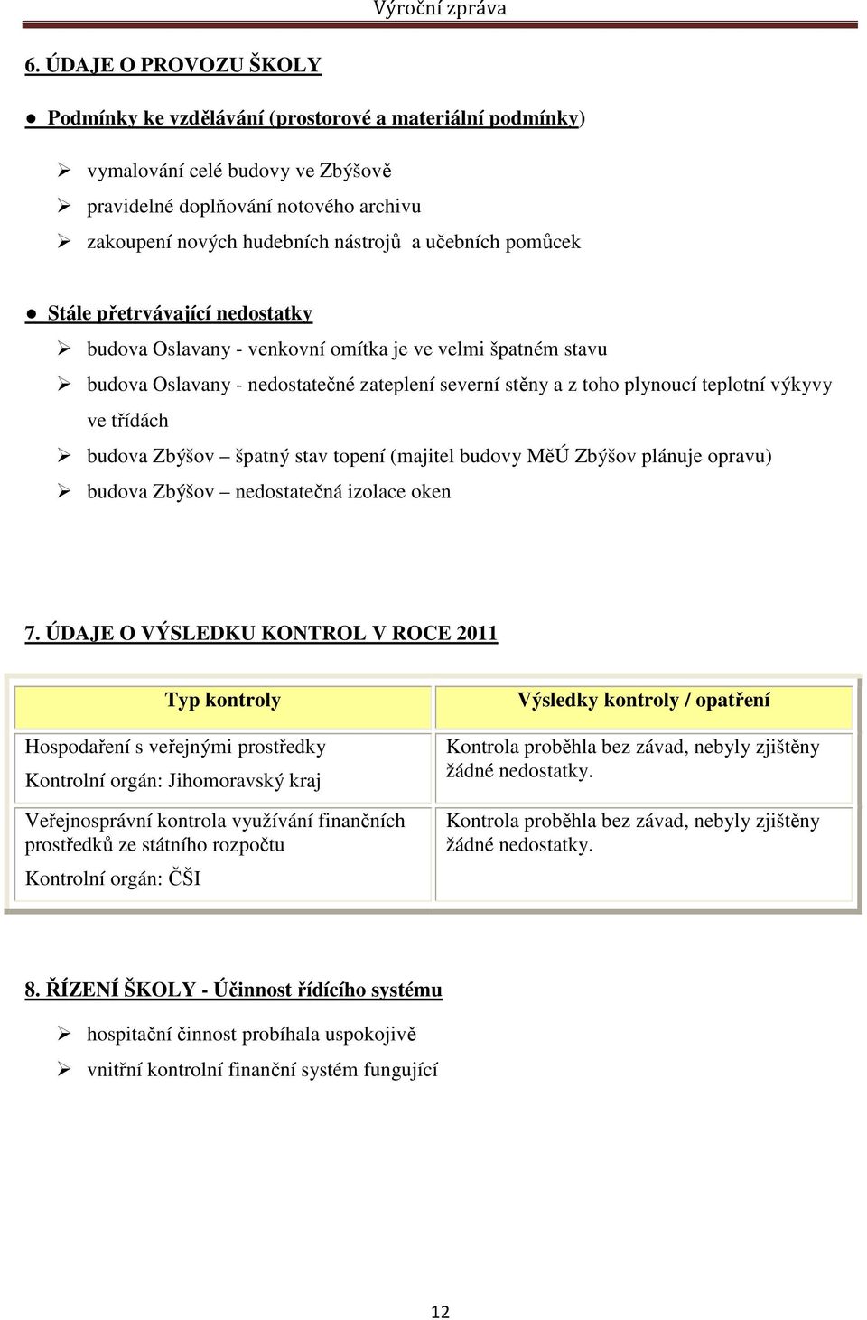 Zbýšov špatný stav topení (majitel budovy MěÚ Zbýšov plánuje opravu) budova Zbýšov nedostatečná izolace oken 7.