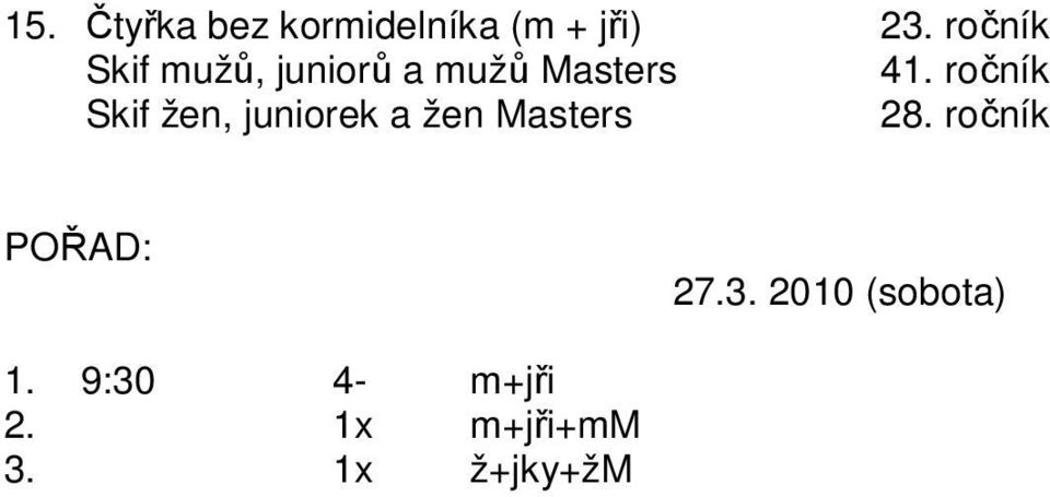 ročník Skif žen, juniorek a žen Masters 28.