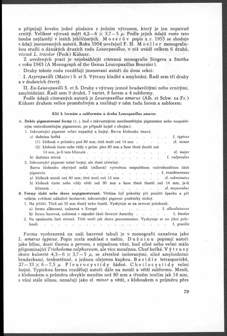 M o e 11 e r monografickou studii o dánských druzích rodu Leucopaxillus, v níž uvádí celkem 6 druhů, včetně L. tricolor (Peck) Kühner.