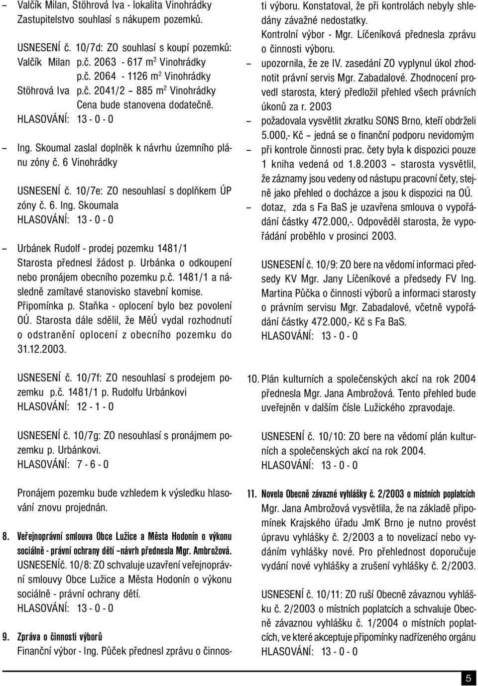 10/7e: ZO nesouhlasí s doplňkem ÚP zóny č. 6. Ing. Skoumala HLASOVÁNÍ: 13-0 - 0 -- Urbánek Rudolf - prodej pozemku 1481/1 Starosta přednesl žádost p.