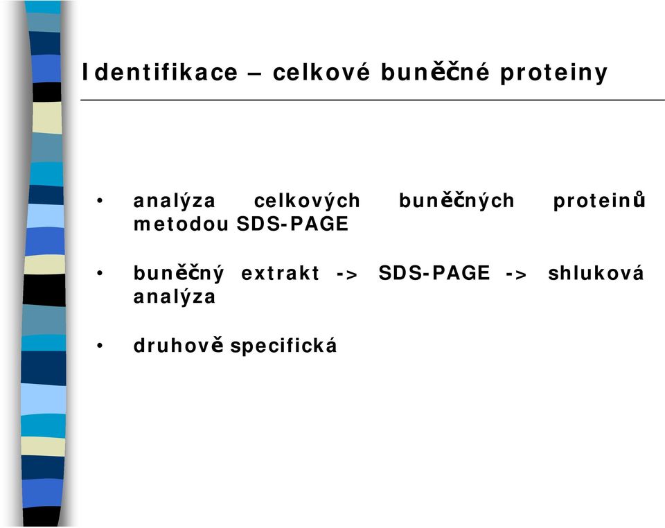 metodou SDS-PAGE buněčný extrakt ->