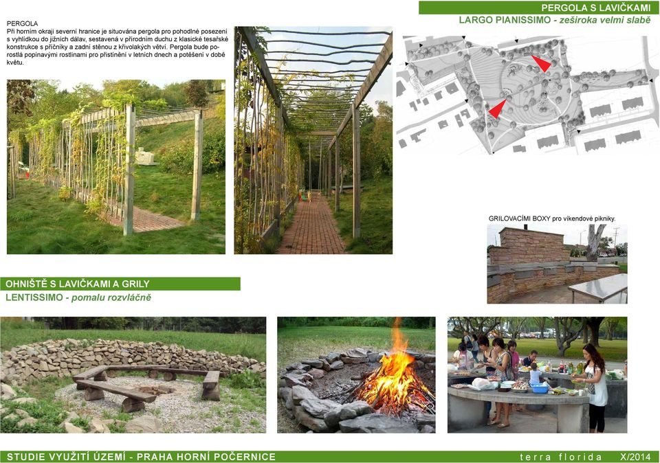 Pergola bude porostlá popínavými rostlinami pro přistínění v letních dnech a potěšení v době květu.