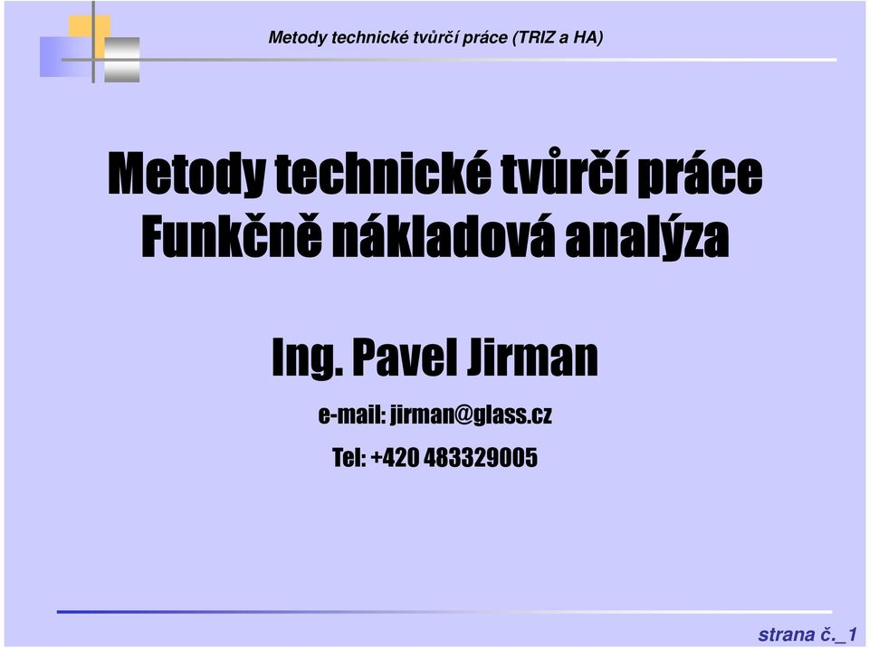 Pavel Jirman e-mail: