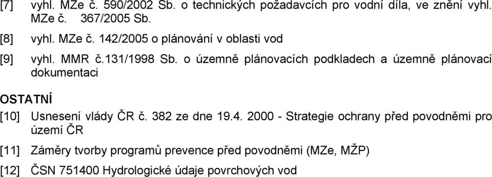 o územně plánovacích podkladech a územně plánovací dokumentaci OSTATNÍ [10] Usnesení vlády ČR č. 382 ze dne 19.4.