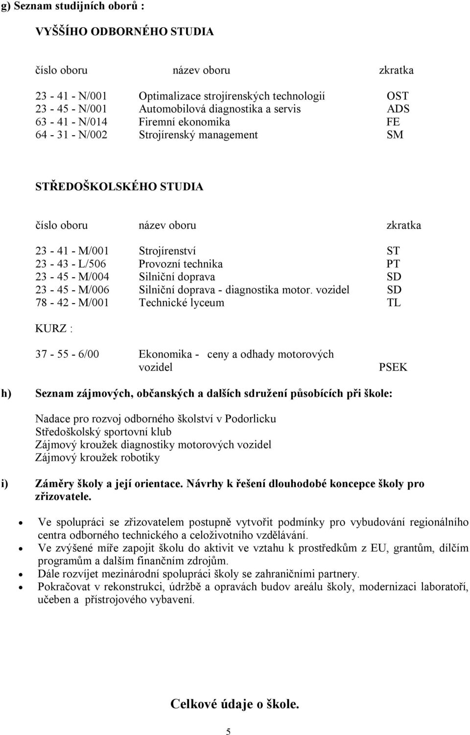 23-45 - M/004 Silniční doprava SD 23-45 - M/006 Silniční doprava - diagnostika motor.