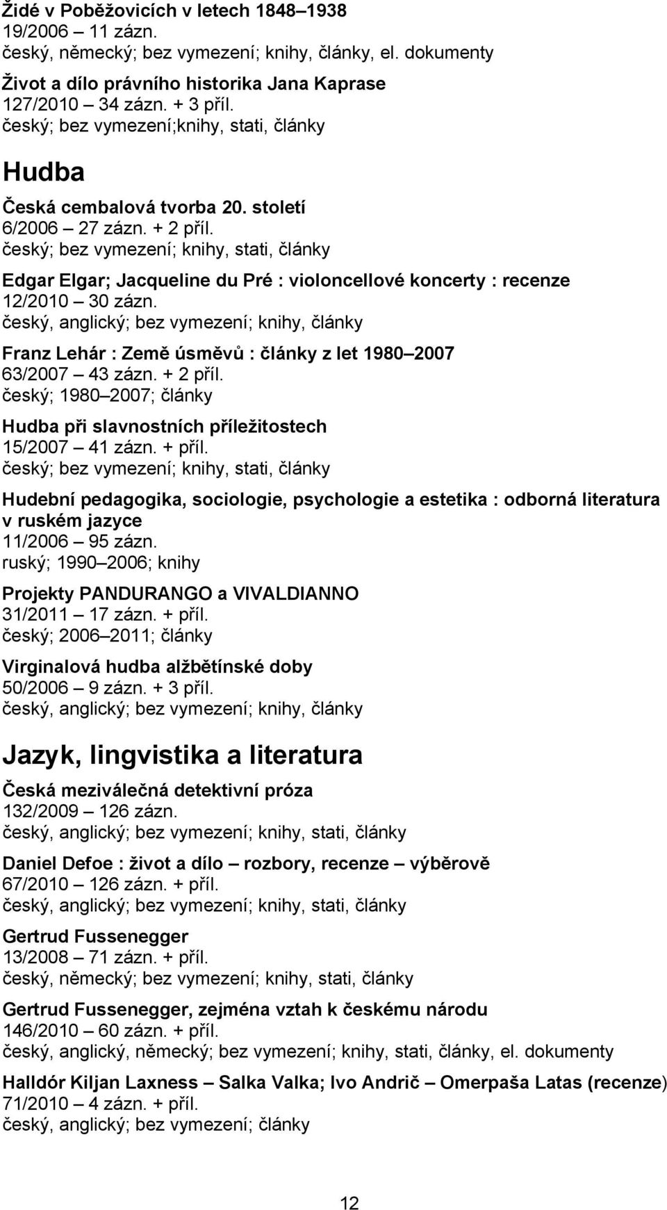 český, anglický; bez vymezení; knihy, články Franz Lehár : Země úsměvů : články z let 1980 2007 63/2007 43 zázn. + 2 příl.