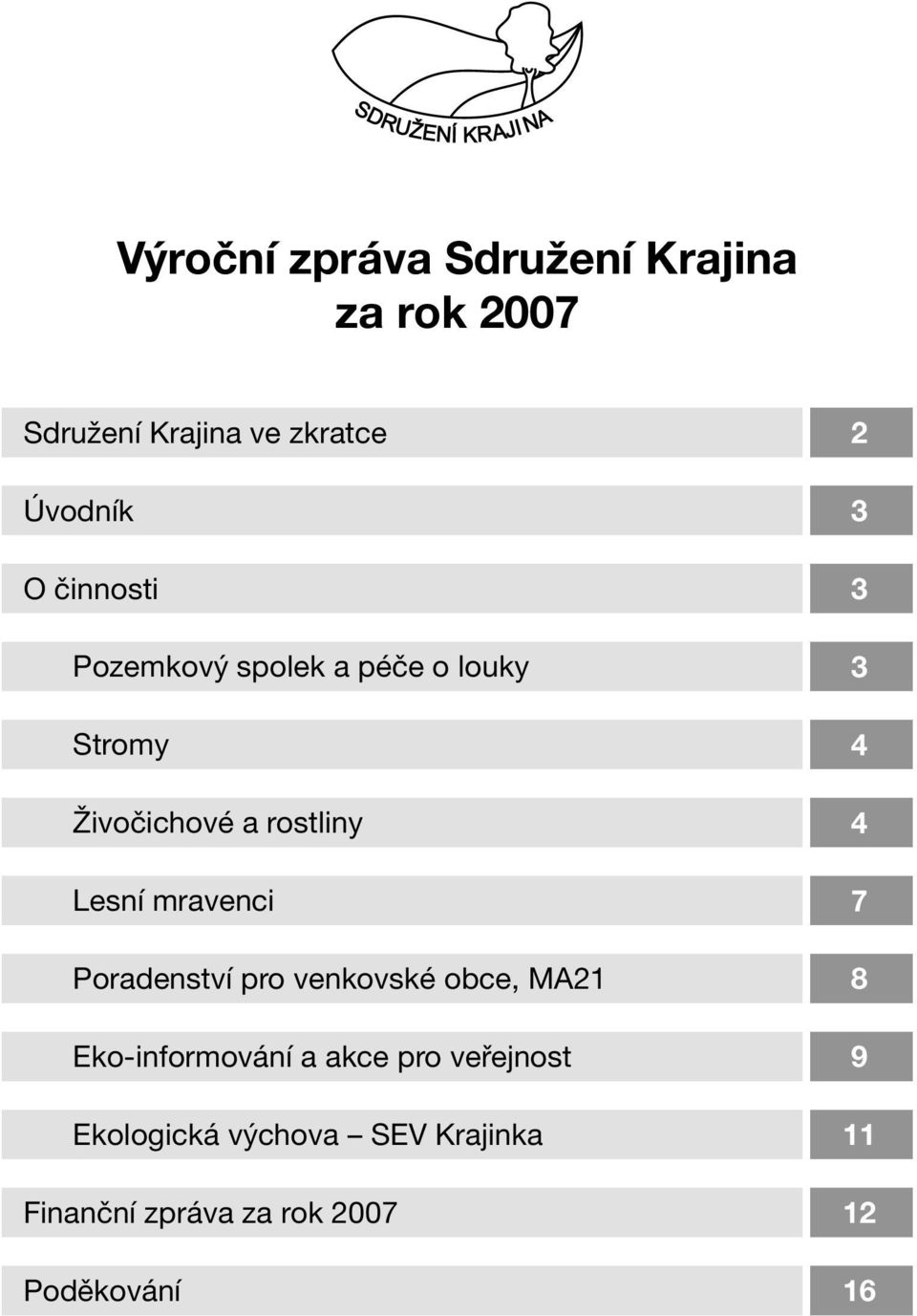 Lesní mravenci 7 Poradenství pro venkovské obce, MA21 8 Eko-informování a akce pro