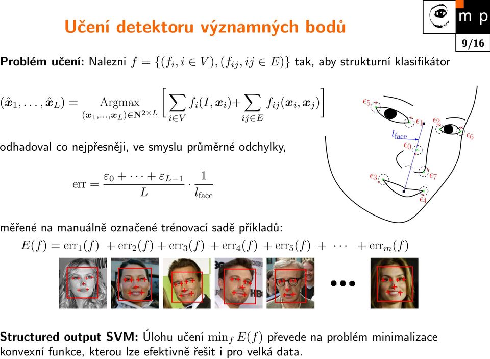 ..,x L ) N 2 L i V ij E odhadoval co nejpřesněji, ve smyslu průměrné odchylky, err = ε 0 + + ε L 1 L 1 l face měřené na manuálně označené