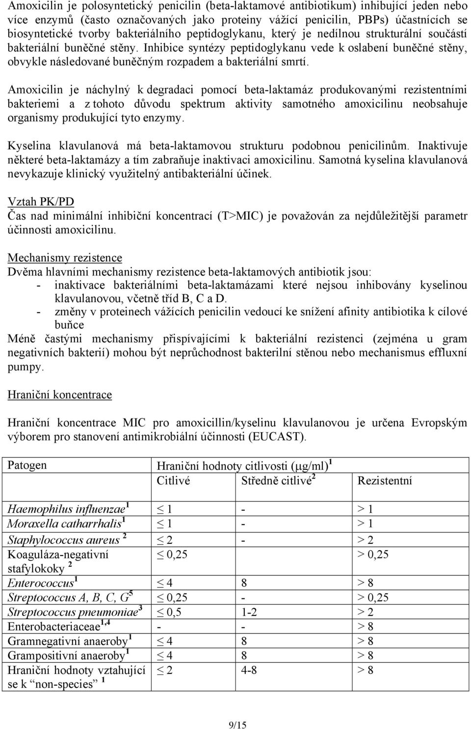 Inhibice syntézy peptidoglykanu vede k oslabení buněčné stěny, obvykle následované buněčným rozpadem a bakteriální smrtí.