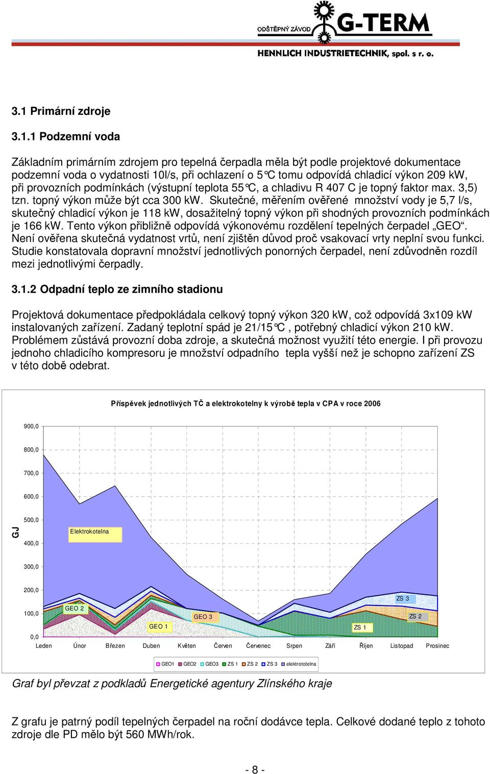 Skutečné, měřením ověřené množství vody je 5,7 l/s, skutečný chladicí výkon je 118 kw, dosažitelný topný výkon při shodných provozních podmínkách je 166 kw.