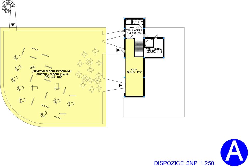 23,92 m2 VENKOVNÍ PLOCHA K PRONÁJMU