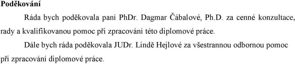 kvalifikovanou pomoc při zpracování této diplomové práce.