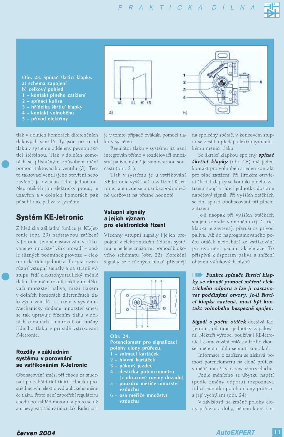 Ty jsou proto od tlaku v systému odděleny pevnou škrticí štěrbinou. Tlak v dolních komorách se příslušným způsobem mění pomocí taktovacího ventilu (3).