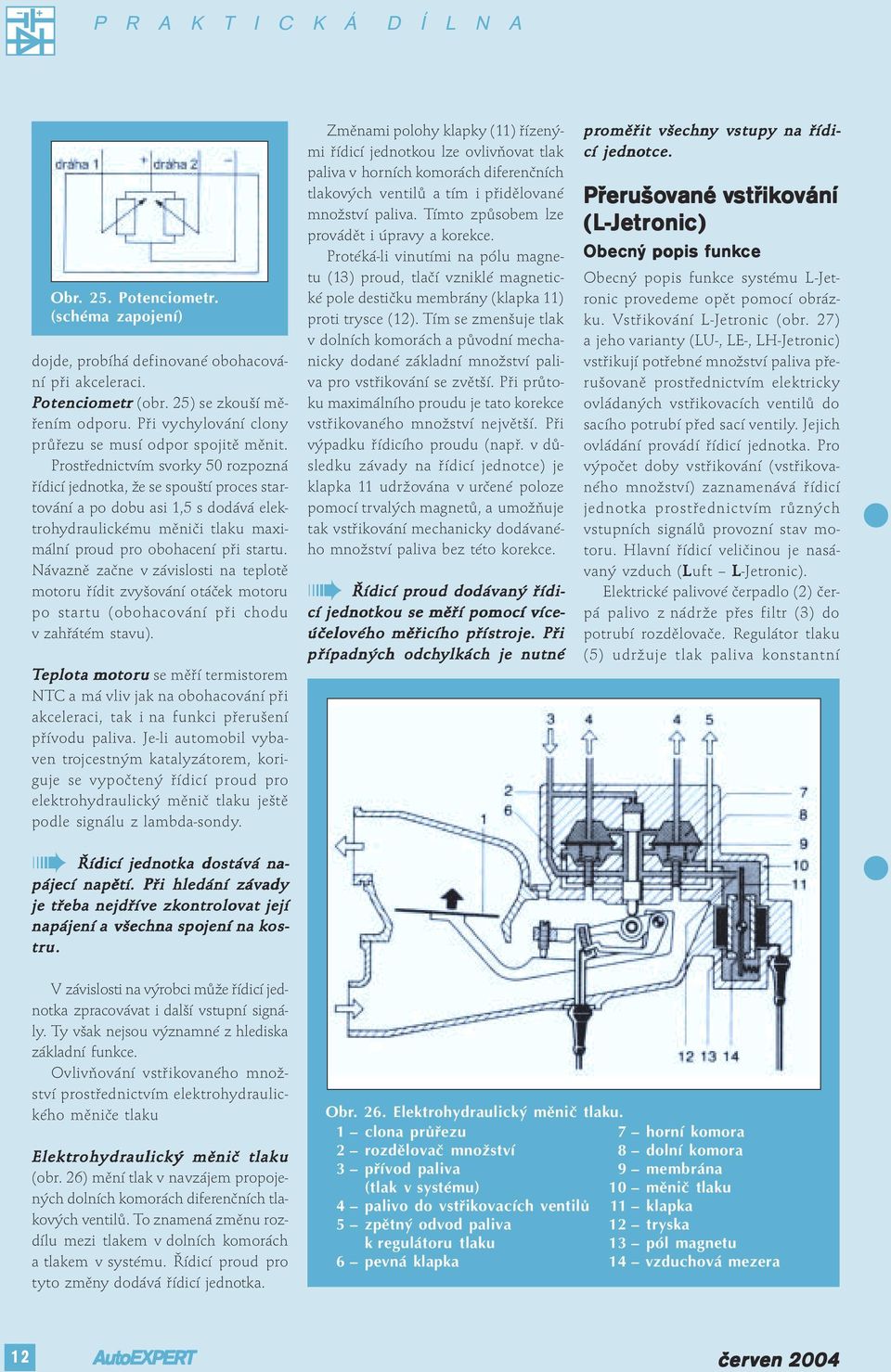 Prostřednictvím svorky 50 rozpozná řídicí jednotka, že se spouští proces startování a po dobu asi 1,5 s dodává elektrohydraulickému měniči tlaku maximální proud pro obohacení při startu.