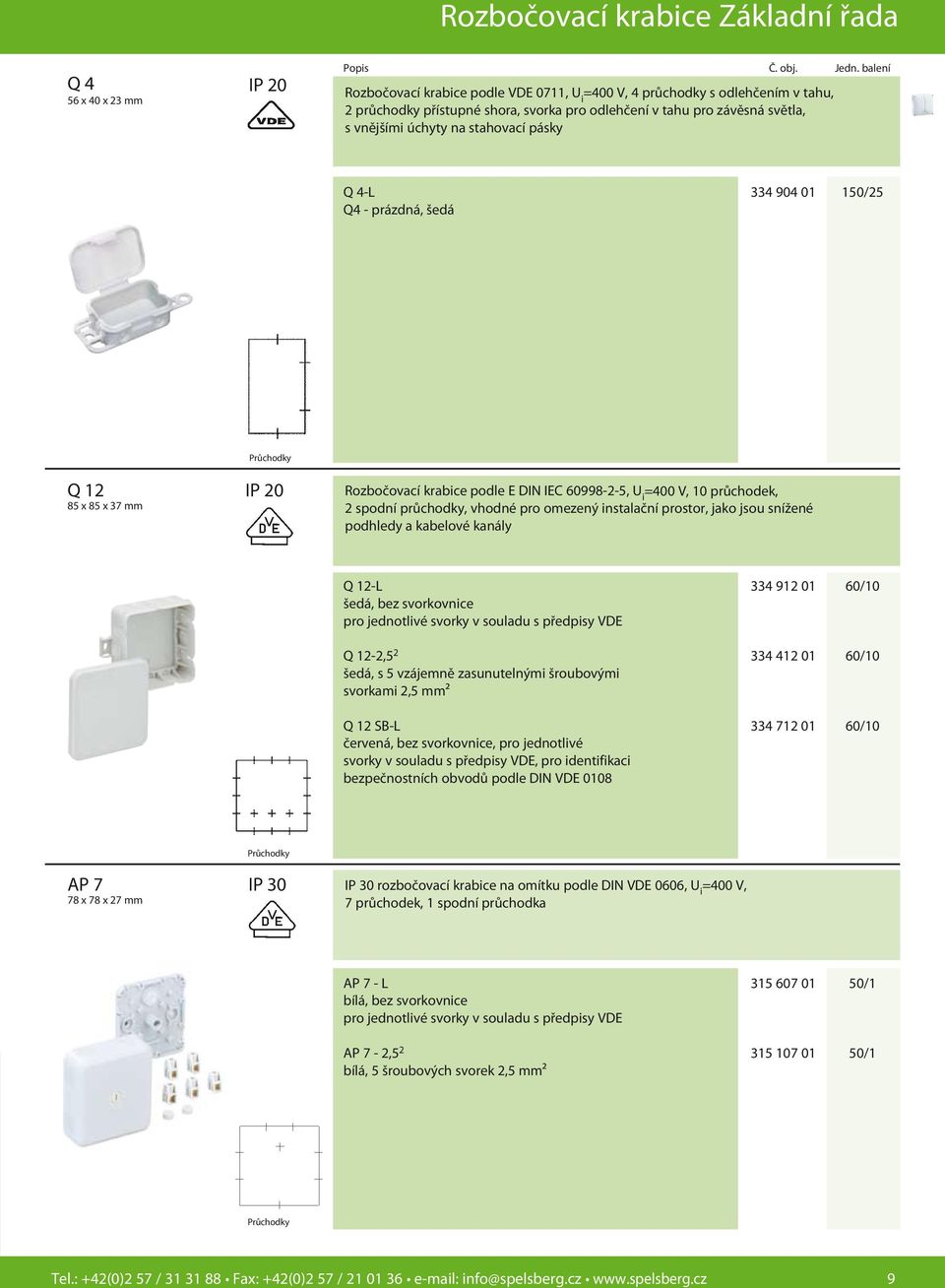 pásky Q 4-L 334 904 01 150/25 Q4 - prázdná, šedá Q 12 85 x 85 x 37 mm Průchodky IP 20 Rozbočovací krabice podle E DIN IEC 60998-2-5, U i =400 V, 10 průchodek, 2 spodní průchodky, vhodné pro omezený