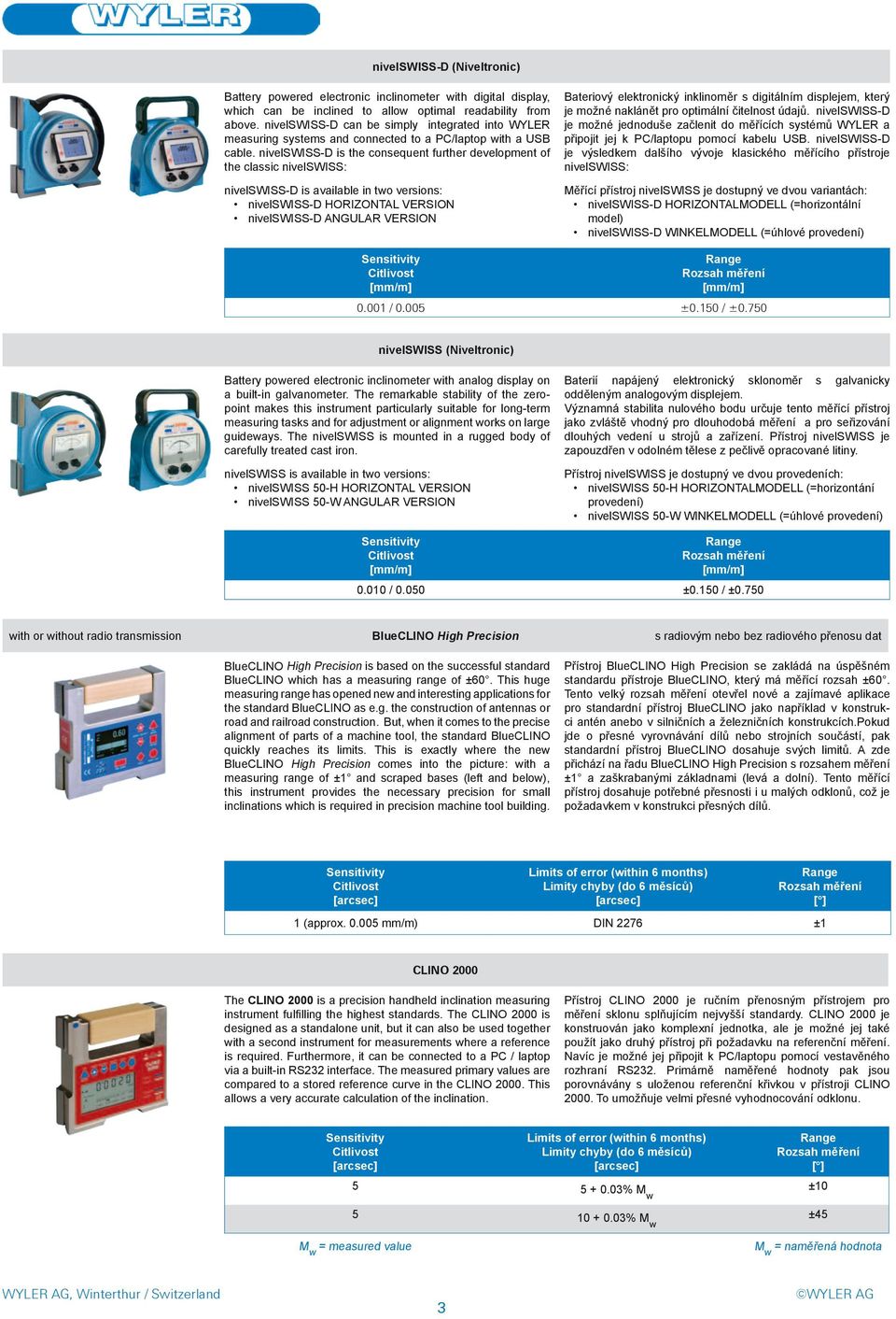 nivelswiss-d is the consequent further development of the classic nivelswiss: nivelswiss-d is available in two versions: nivelswiss-d HORIZONTAL VERSION nivelswiss-d ANGULAR VERSION Bateriový