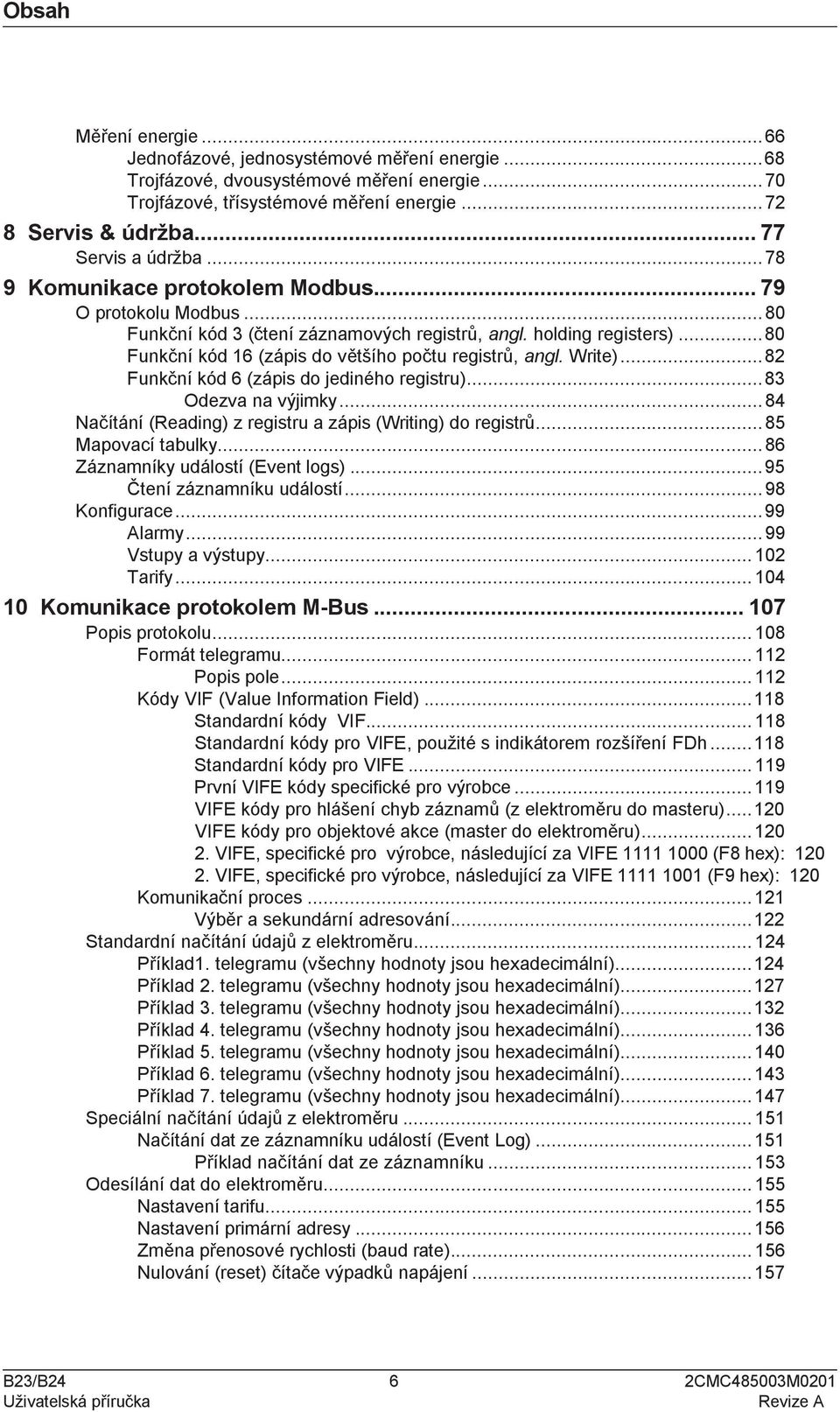 .. 80 Funkční kód 16 (zápis do většího počtu registrů, angl. Write)... 82 Funkční kód 6 (zápis do jediného registru)... 83 Odezva na výjimky.