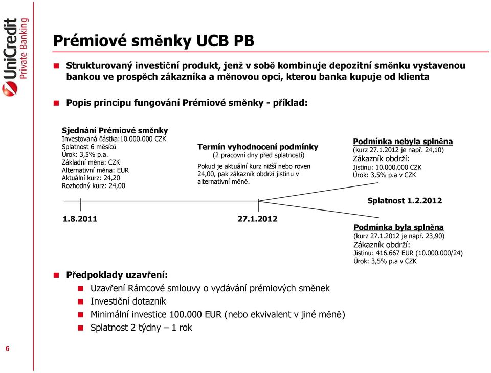 : Sjednání Prémiové směnky Investovan