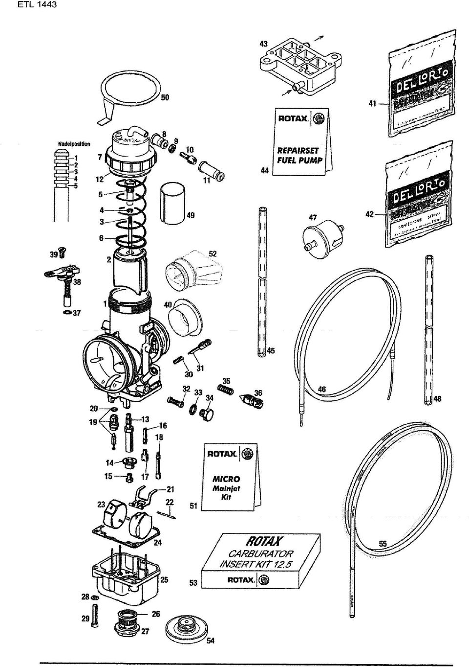 44 REPAIRSET FUEL PUMP 14 23 15 17 21 22 51 MICRO Mainjet Kit