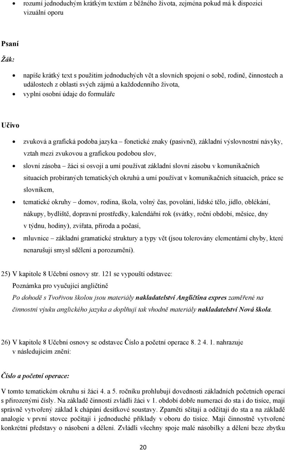 zvukovou a grafickou podobou slov, slovní zásoba žáci si osvojí a umí používat základní slovní zásobu v komunikačních situacích probíraných tematických okruhů a umí používat v komunikačních