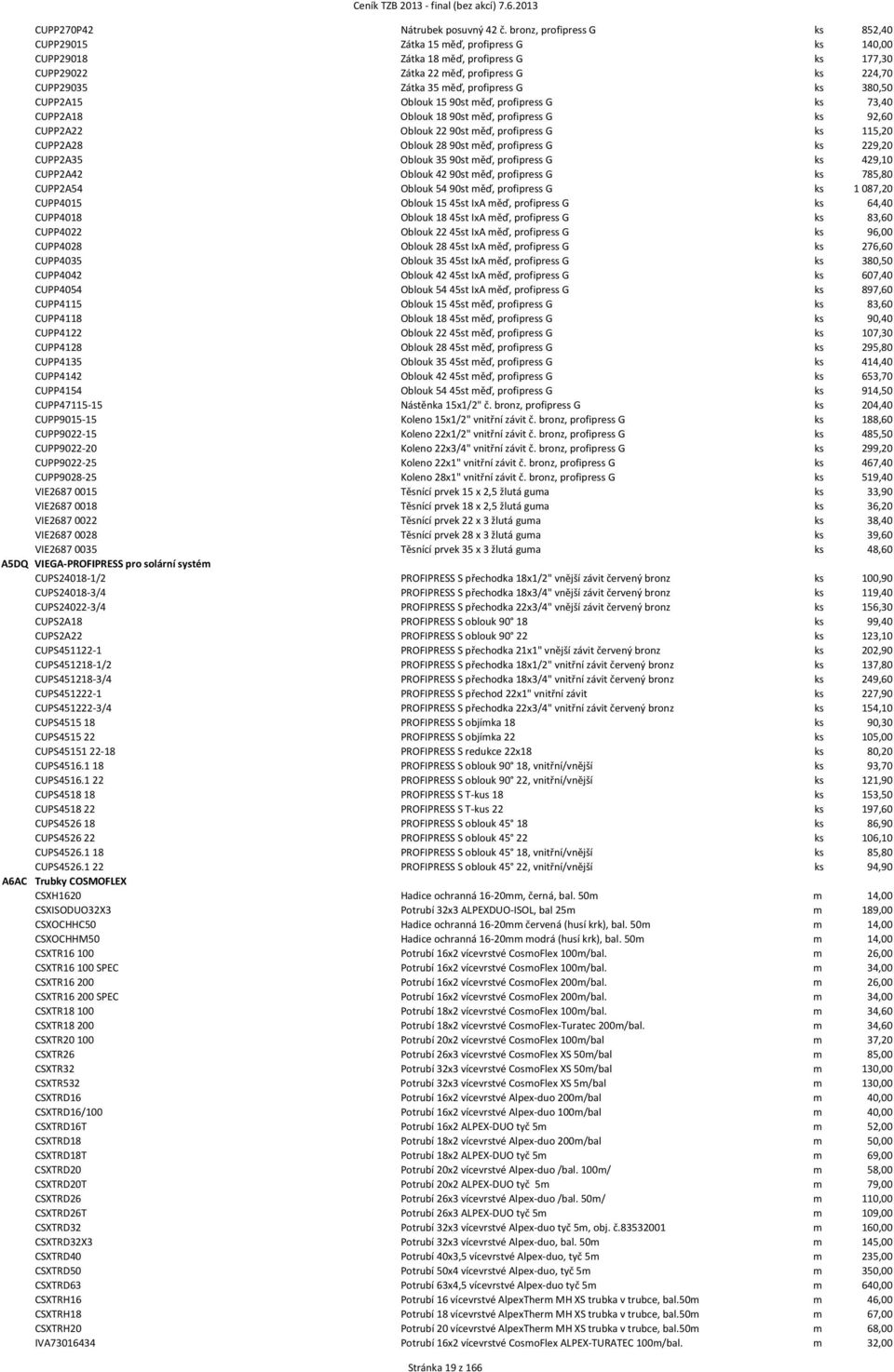 profipress G ks 380,50 CUPP2A15 Oblouk 15 90st měď, profipress G ks 73,40 CUPP2A18 Oblouk 18 90st měď, profipress G ks 92,60 CUPP2A22 Oblouk 22 90st měď, profipress G ks 115,20 CUPP2A28 Oblouk 28