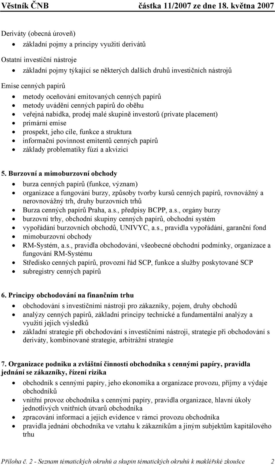 informační povinnost emitentů cenných papírů základy problematiky fúzí a akvizicí 5.