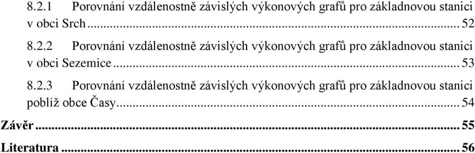 8.2.2 Porovnání vzdálenostně závislých výkonových grafů pro základnovou stanici v