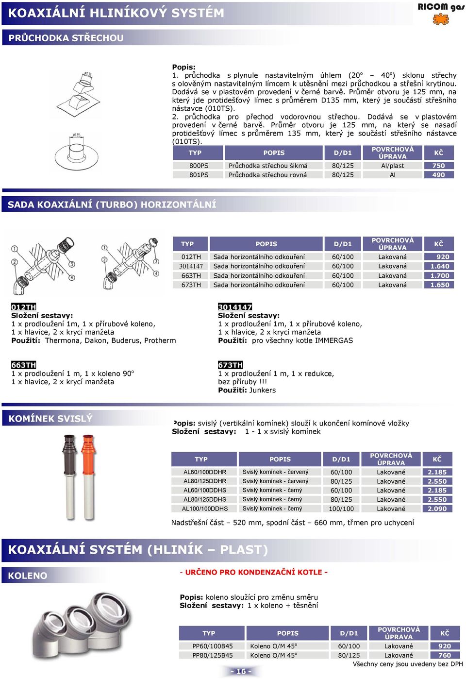 Průměr otvoru je 125 mm, na který jde protidešťový límec s průměrem D135 mm, který je součástí střešního nástavce (010TS). 2. průchodka pro přechod vodorovnou střechou.