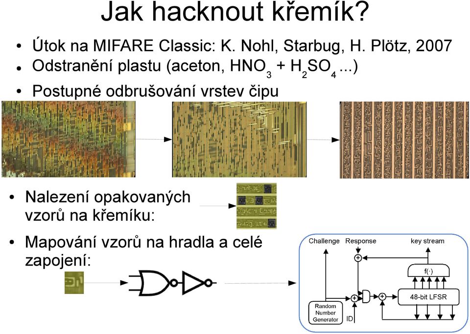 Plötz, 2007 Odstranění plastu (aceton, HNO3 + H2SO4.