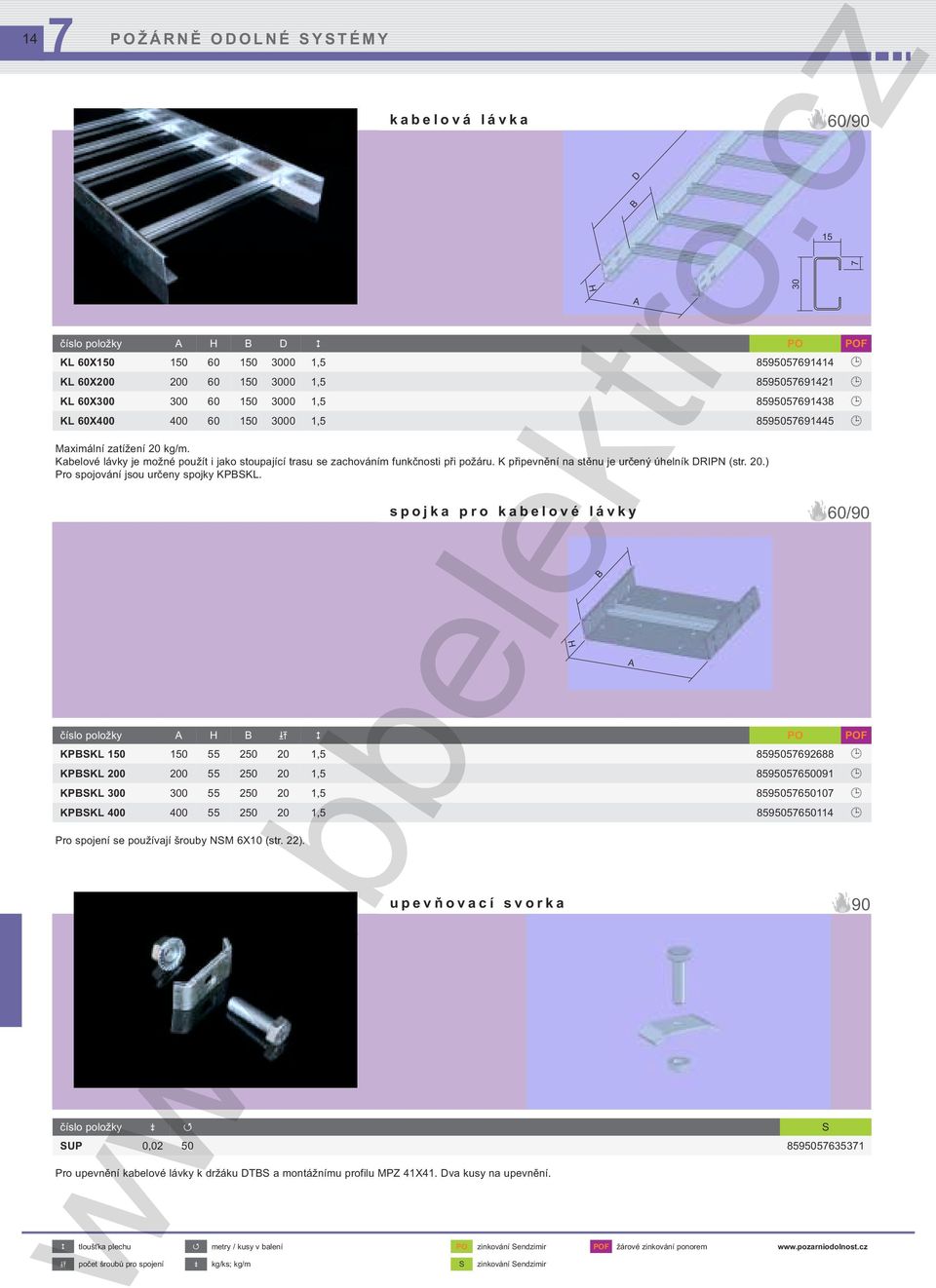 číslo položky H PO POF KPSKL 150 150 55 250 20 1,5 859505692688 KPSKL 200 200 55 250 20 1,5 859505650091 KPSKL 55 250 20 1,5 85950565010 KPSKL 400 400 55 250 20 1,5 859505650114 Pro spojení se