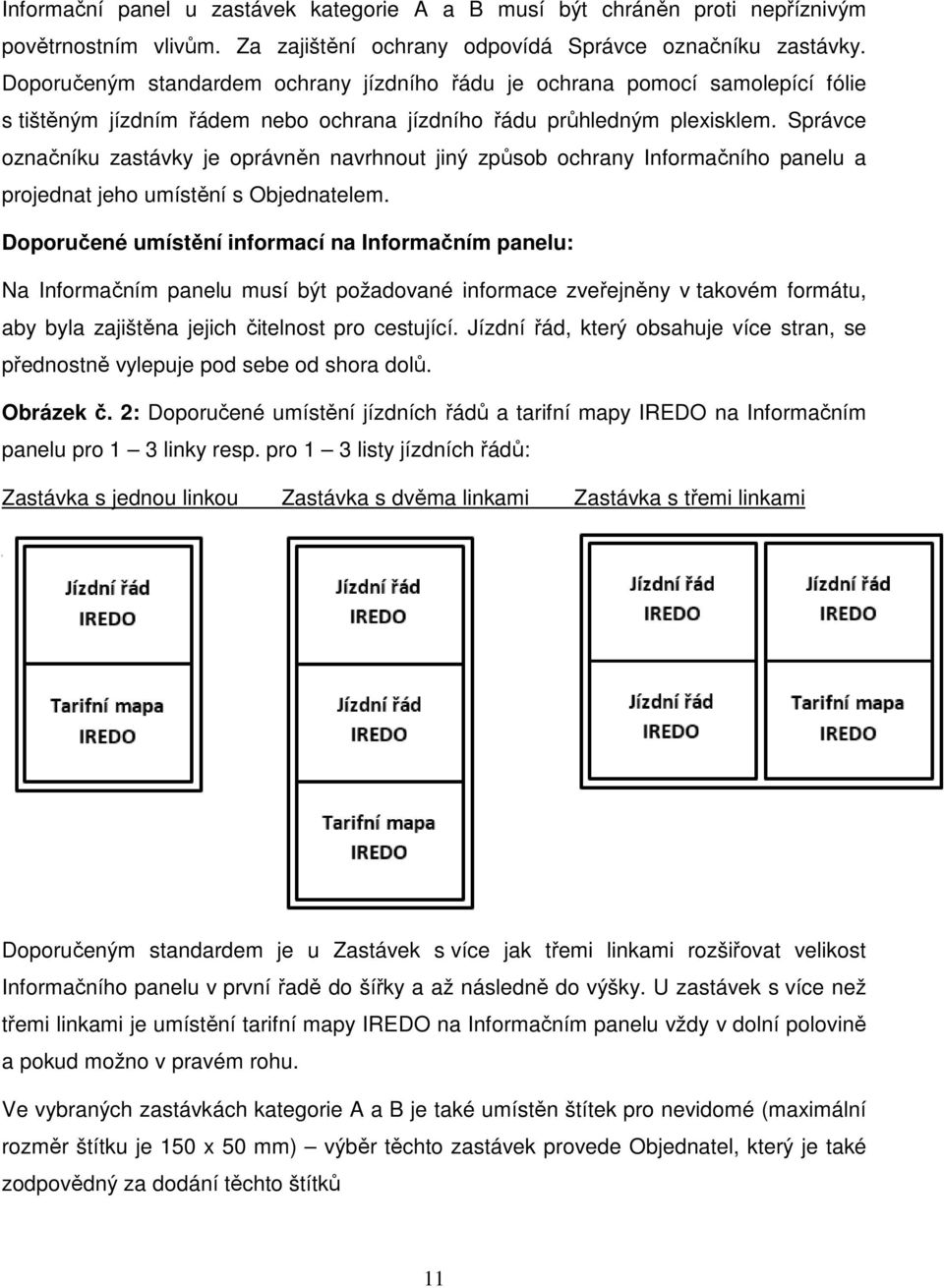 Správce označníku zastávky je oprávněn navrhnout jiný způsob ochrany Informačního panelu a projednat jeho umístění s Objednatelem.