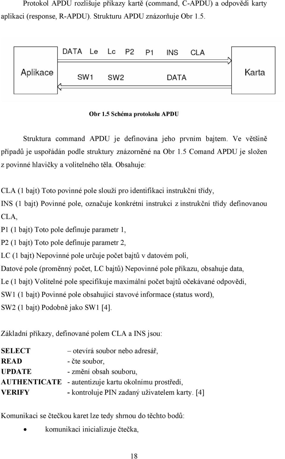 5 Comand APDU je složen z povinné hlavičky a volitelného těla.