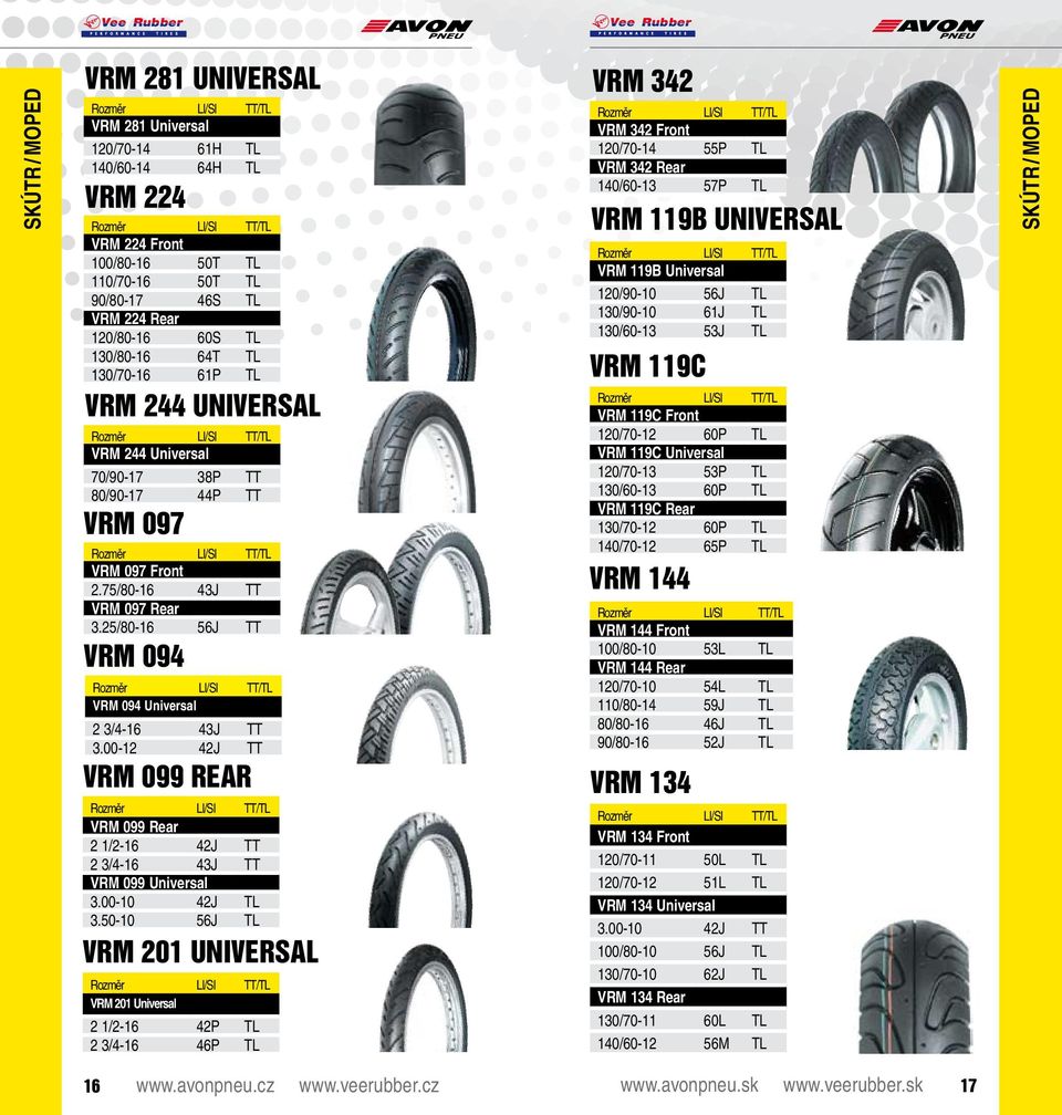 pneumatiky 46S z prvovýroby TL se sportovním dezénem a směsí Ověřená směs pro vyvážený poměr přilnavosti a kilometrového výkonu VRM 224 Rear Středová drážka zajišťuje přímý směr jízdy a dobrý výkon
