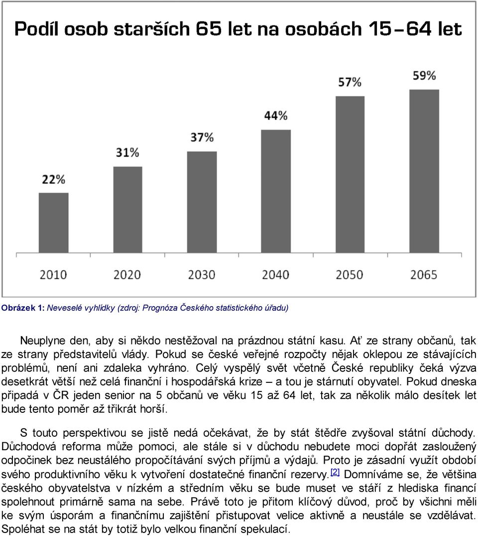 Celý vyspělý svět včetně České republiky čeká výzva desetkrát větší než celá finanční i hospodářská krize a tou je stárnutí obyvatel.