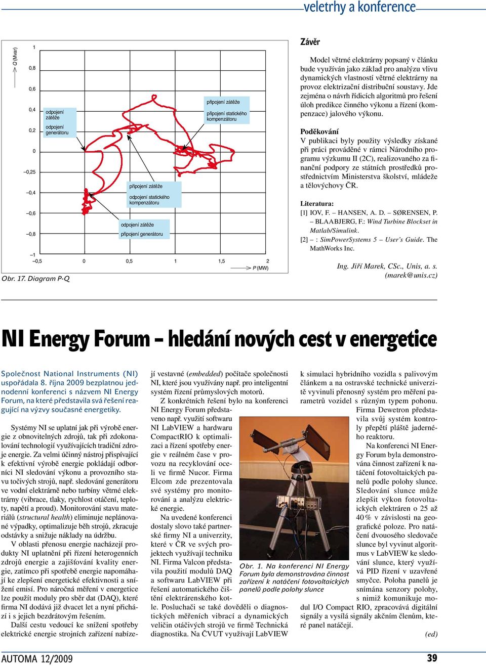 Jde zejména o návrh řídicích algoritmů pro řešení úloh predikce činného výkonu a (kompenzace) jalového výkonu.