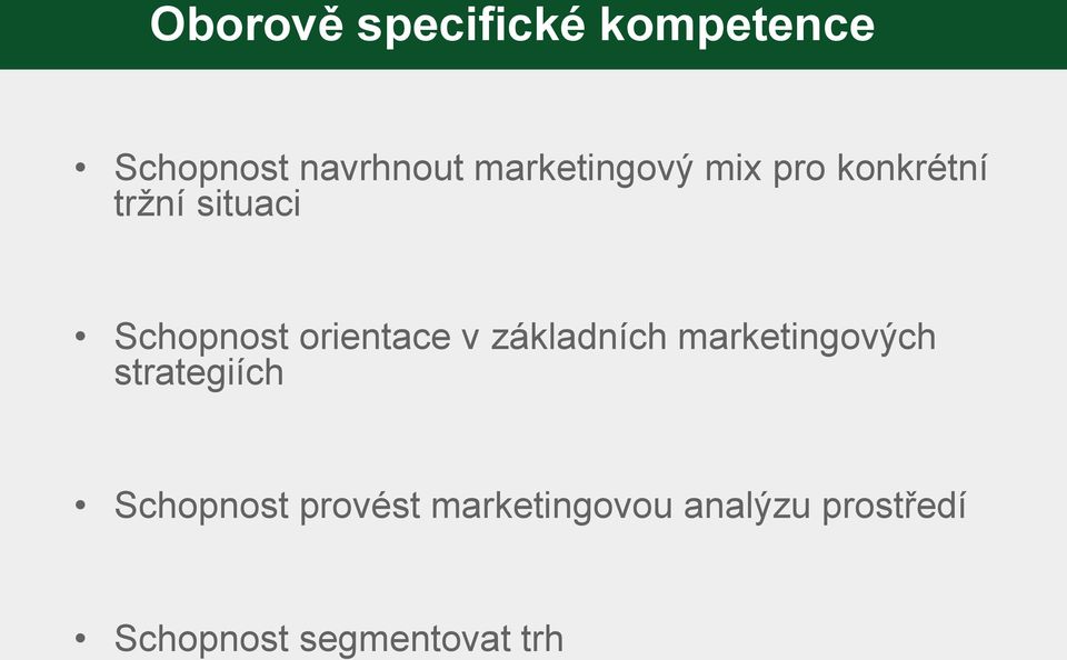 orientace v základních marketingových strategiích