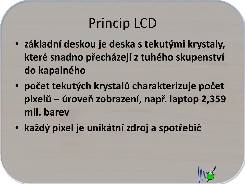 tekutých krystalů charakterizuje počet pixelů úroveň zobrazení,