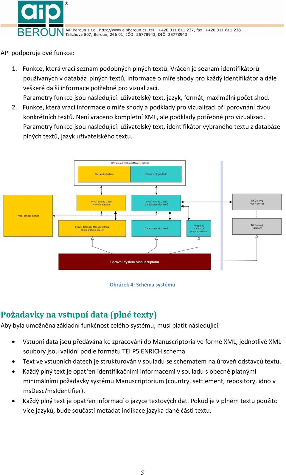 Parametry funkce jsou následující: uživatelský text, jazyk, formát, maximální počet shod. 2. Funkce, která vrací informace o míře shody a podklady pro vizualizaci při porovnání dvou konkrétních textů.