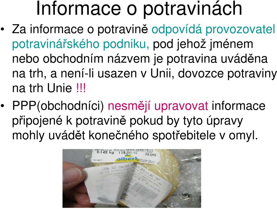 usazen v Unii, dovozce potraviny na trh Unie!