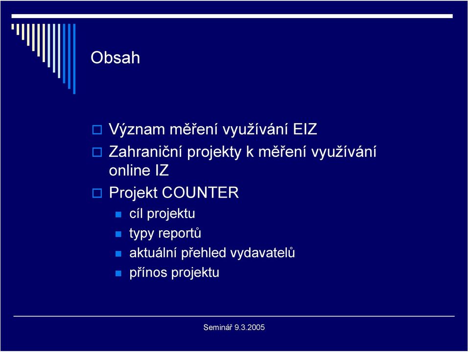 online IZ Projekt COUNTER cíl projektu