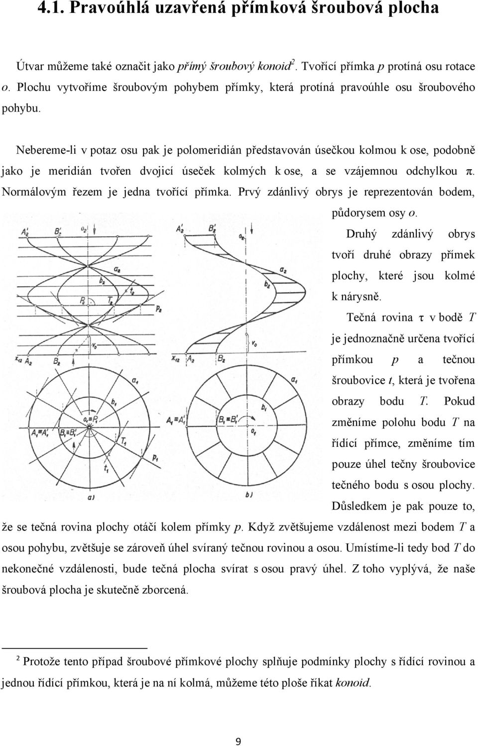 Nebereme-li v potaz osu pak je polomeridián představován úsečkou kolmou k ose, podobně jako je meridián tvořen dvojicí úseček kolmých k ose, a se vzájemnou odchylkou π.