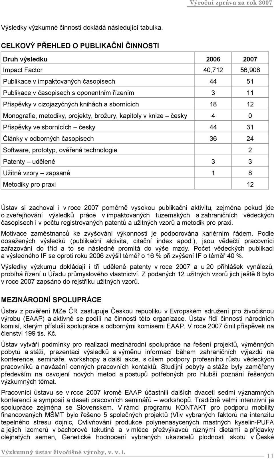 cizojazyčných knihách a sbornících 18 12 Monografie, metodiky, projekty, brožury, kapitoly v knize česky 4 0 Příspěvky ve sbornících česky 44 31 Články v odborných časopisech 36 24 Software,