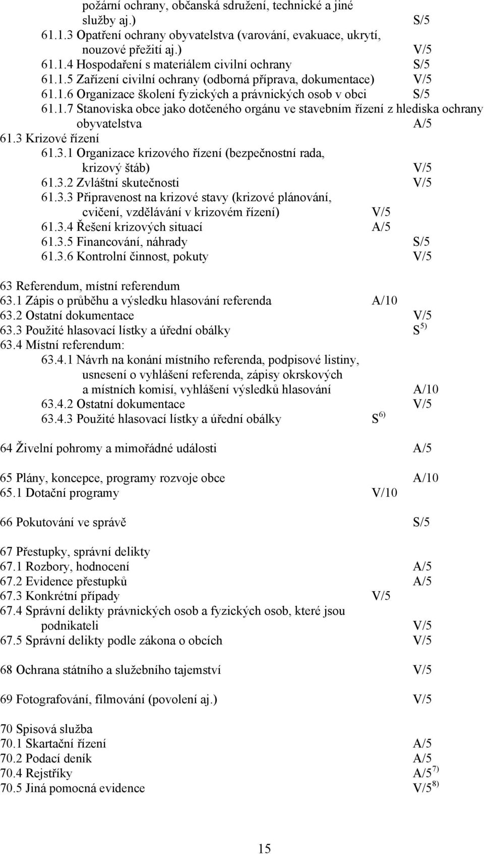 3 Krizové řízení 61.3.1 Organizace krizového řízení (bezpečnostní rada, krizový štáb) V/5 61.3.2 Zvláštní skutečnosti V/5 61.3.3 Připravenost na krizové stavy (krizové plánování, cvičení, vzdělávání v krizovém řízení) V/5 61.