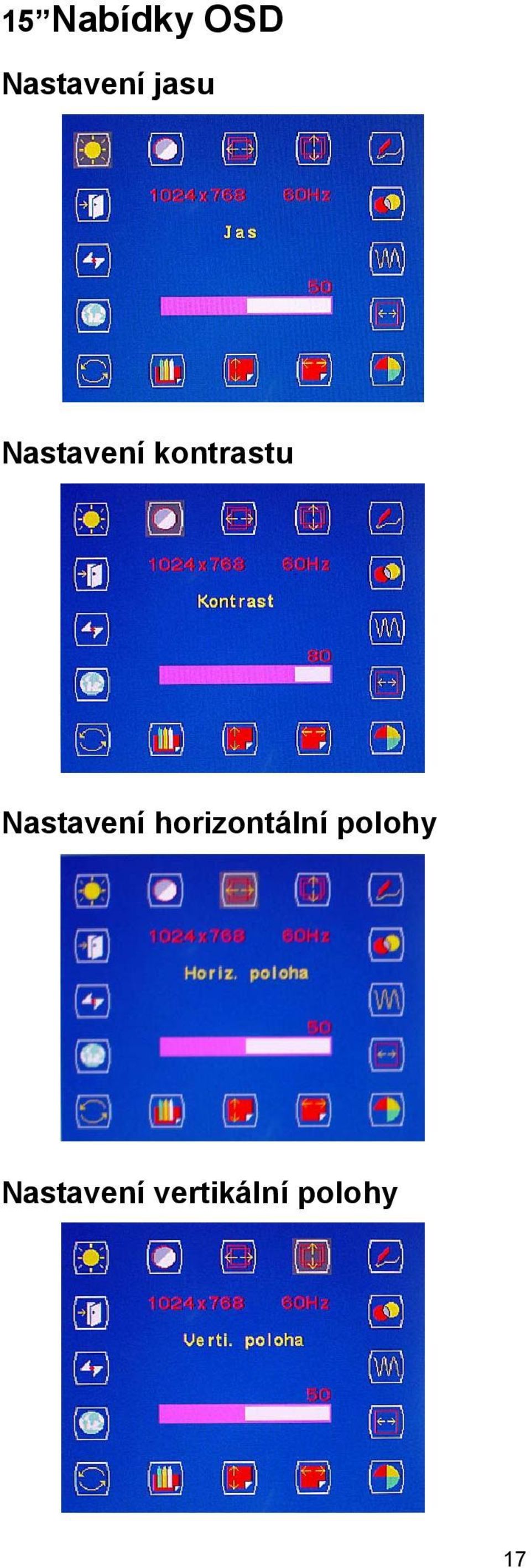 Nastavení horizontální