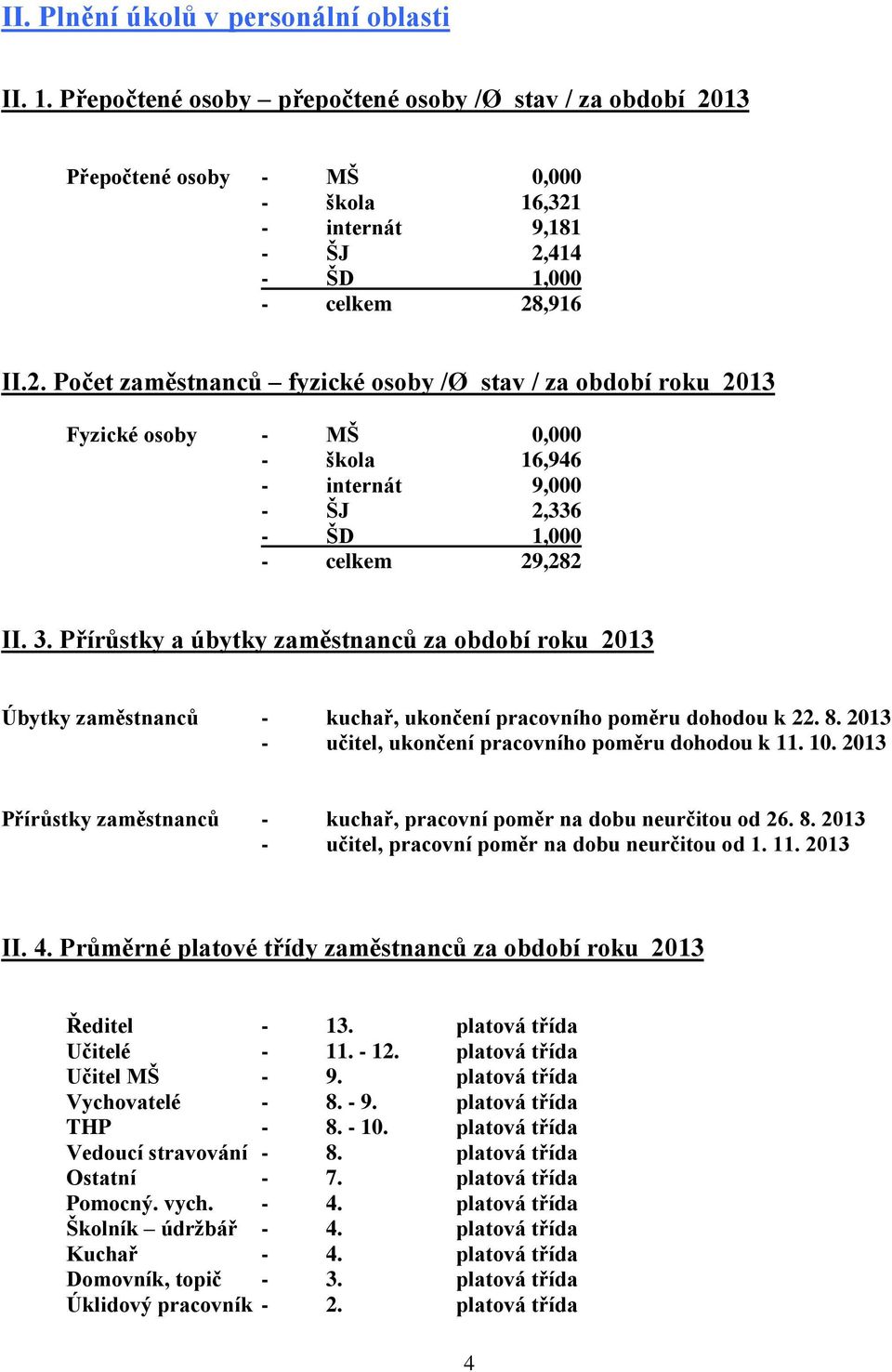 13 Přepočtené osoby - MŠ 0,000 - škola 16,321